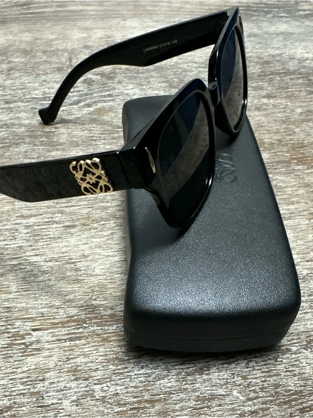 Black Square Women's Sunglasses with Gold Accent